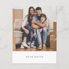 Einfaches Foto der Familie Wir haben neue Zuhause- Postkarte