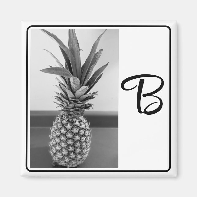Einfaches Foto einer Ananas mit Single Initial Magnet (Vorne)
