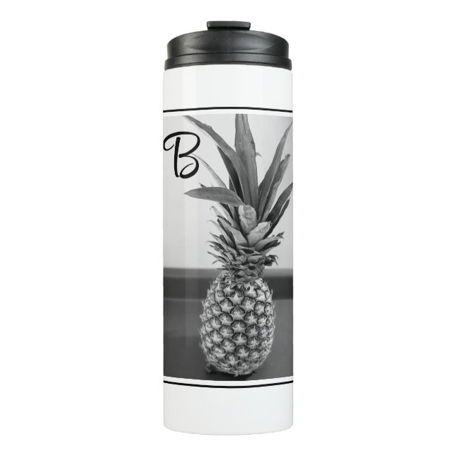 Einfaches Foto einer Ananas mit Single Initial Thermosbecher (Vorderseite)
