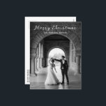 Einfaches Foto Elegante Weihnachten<br><div class="desc">Moderne Weihnachtspostkarte mit einem schlichten Design mit "Frohe Weihnachten" in einem eleganten Drehbuch über Ihr Lieblings-Foto.</div>