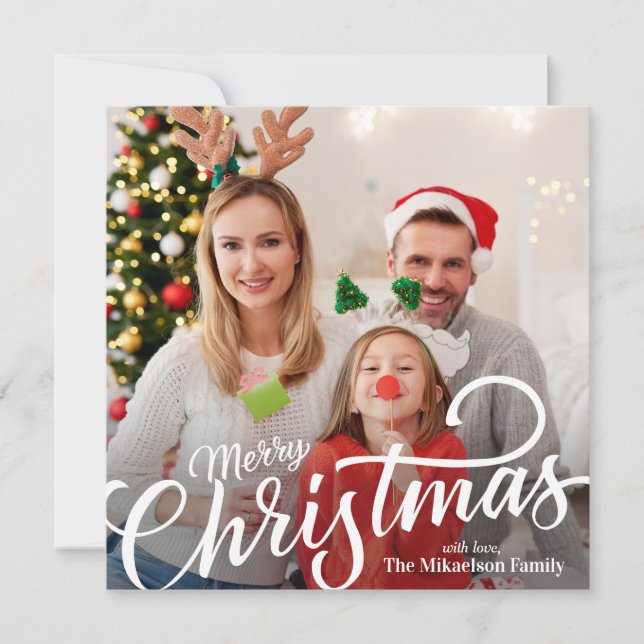 Einfaches Foto Frohe Weihnachten (Vorderseite)