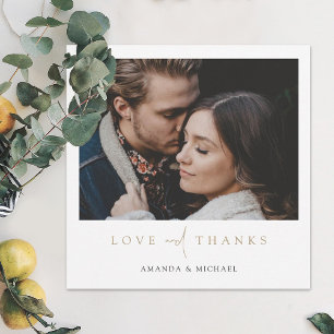 Einfaches Foto für Elegant-Goldtypografie Dankeskarte