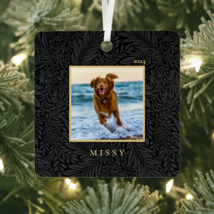 Einfaches Foto für Elegante benutzerdefinierte Nam Ornament Aus Metall