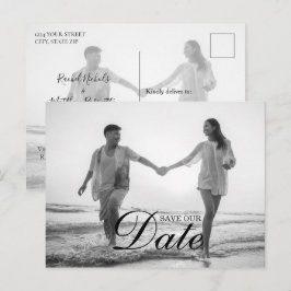 Einfaches Foto für moderne Skriptüberlagerung Save Ankündigungspostkarte