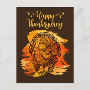 Einfaches Foto Glückwunsch Thanksgiving Türkei Grü Postkarte