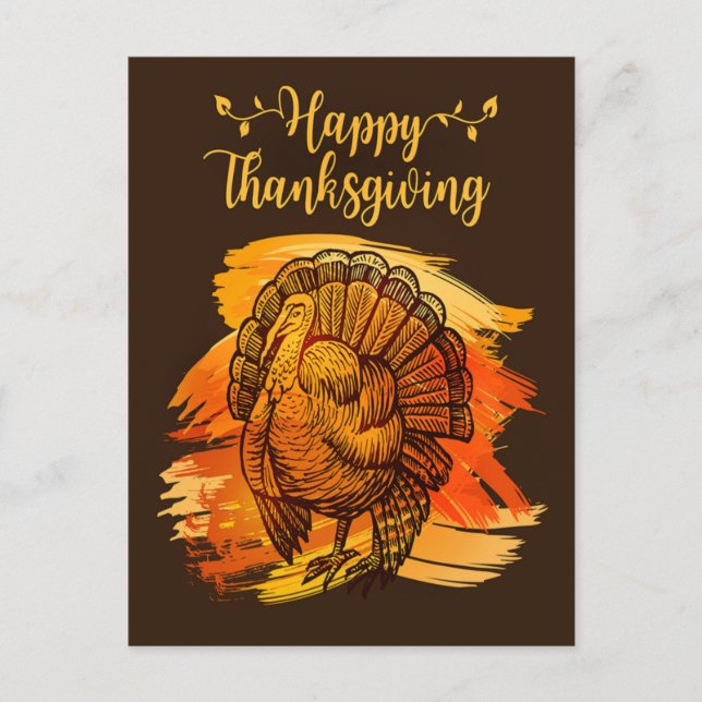 Einfaches Foto Glückwunsch Thanksgiving Türkei Grü Postkarte (Vorderseite)