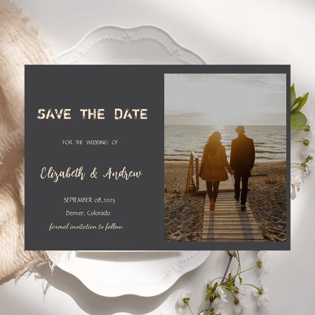 Einfaches Foto Hochzeit Sichern Sie das Datum Save The Date (Von Creator hochgeladen)