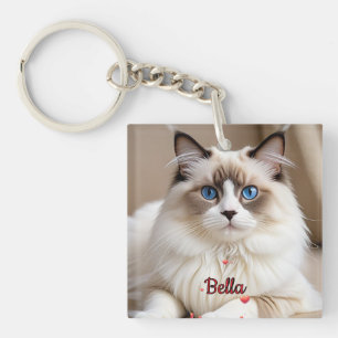 Einfaches Foto Hörer CAT personalisieren Schlüsselanhänger