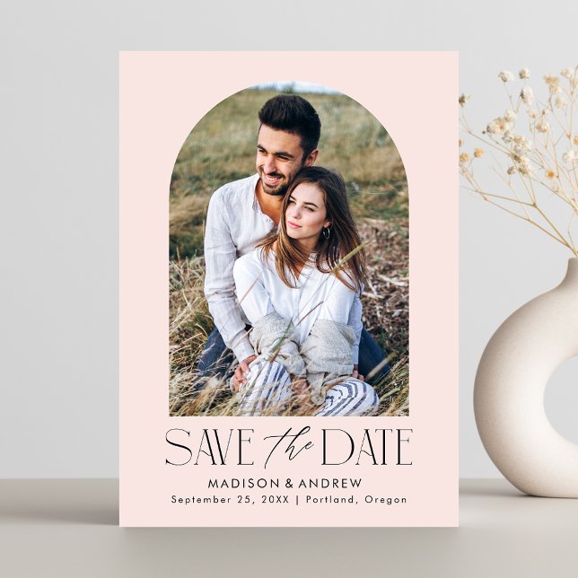 Einfaches Foto in Rosa Save The Date (Von Creator hochgeladen)