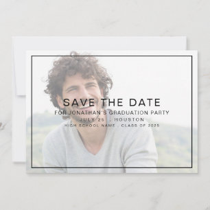 Einfaches Foto Light Overlay Border 2025 Abschluss Save The Date