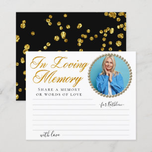 Einfaches Foto mit einer Memory-Bestattungskarte f