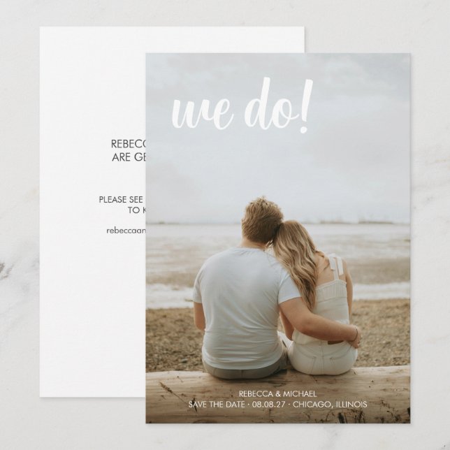 Einfaches Foto mit Vollblut Wir machen Save The Date (Vorne/Hinten)