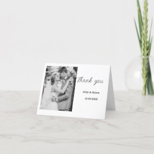 Einfaches Foto - Moderne Hochzeit Dankeskarte