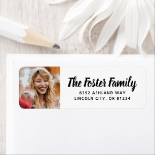 Einfaches Foto Moderner Abschluss Rücksendeadresse