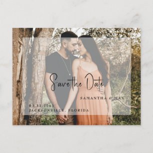Einfaches Foto Modernes Save the Date Postkarte