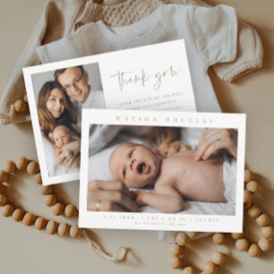 Einfaches Foto Neugeborenes Baby Foto Birth Dankeskarte