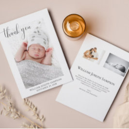 Einfaches Foto New Baby Vielen Dank für Ihre Gebur Einladung
