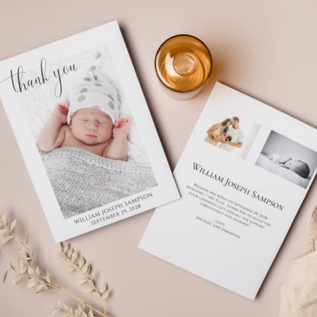 Einfaches Foto New Baby Vielen Dank für Ihre Gebur Einladung (Von Creator hochgeladen)