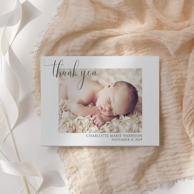 Einfaches Foto New Baby Vielen Dank für Ihre Gebur Einladung (Von Creator hochgeladen)