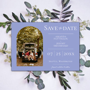 Einfaches Foto Periwinkle Save the Date