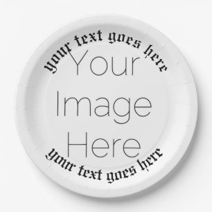 einfaches Foto personalisiertes historisches Papie Pappteller