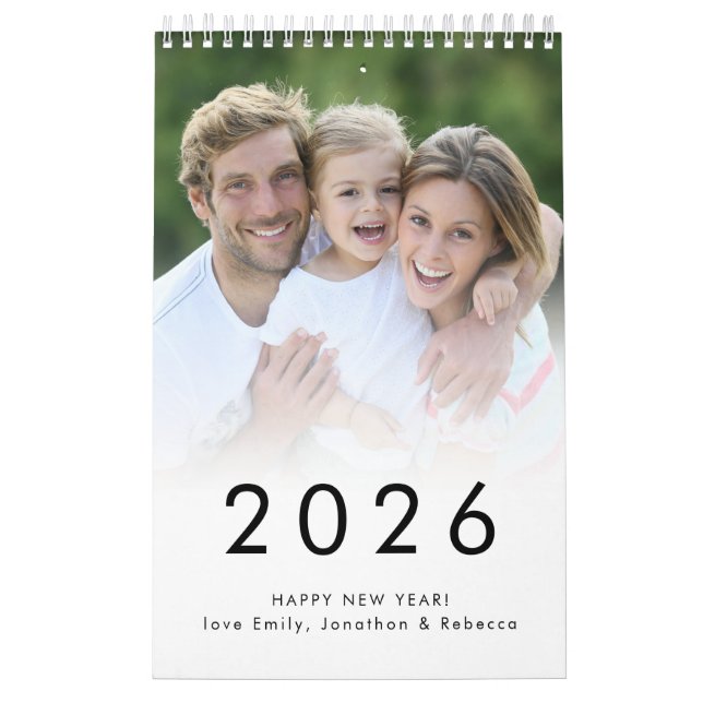 Einfaches Foto pro Monat Name 2026 Kalender (Titelbild)
