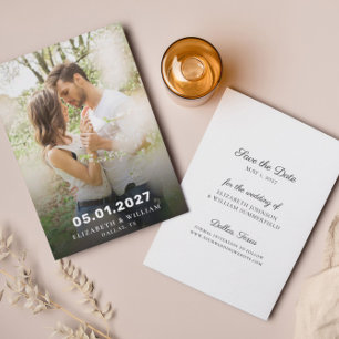 Einfaches Foto Save the Date Hochzeitsankündigun Einladung