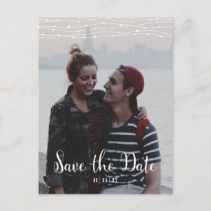 Einfaches Foto "Save the Date" vertikale Postkarte