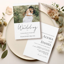 Einfaches Foto Schwarz-Weiß-Hochzeit