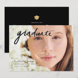 Einfaches Foto Script-Abschluss Einladung