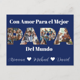 Einfaches Foto Skript Bester Vater je Spanisch Postkarte