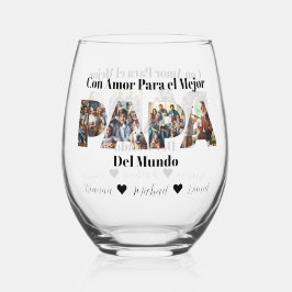 Einfaches Foto Skript Bester Vater je Spanisch Weinglas Ohne Stiel