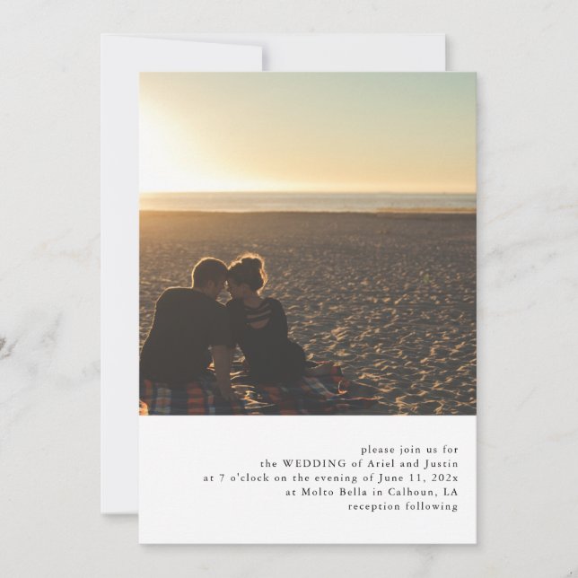 Einfaches Foto-Thema Hochzeit Einladung (Vorderseite)