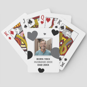 Einfaches Foto von Gray & Black Hearts Spielkarten