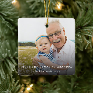Einfaches Foto Weihnachten als Großvater Keramikornament