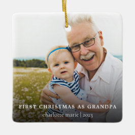 Einfaches Foto Weihnachten als Großvater Keramikornament