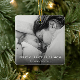Einfaches Foto Weihnachten als Mama Keramikornament