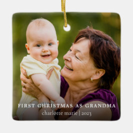 Einfaches Foto Weihnachten als Oma Keramikornament