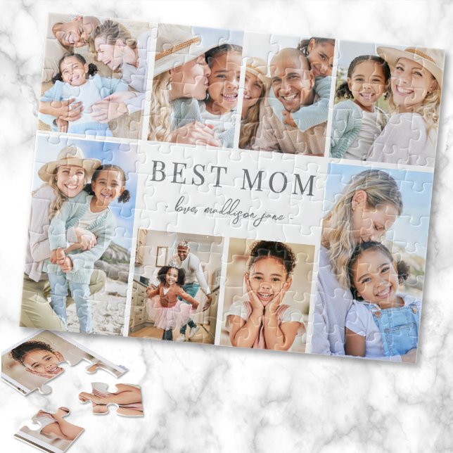 Einfaches Fotocollage Beste Mama (Simple Best Mom Photo Collage jigsaw puzzle)