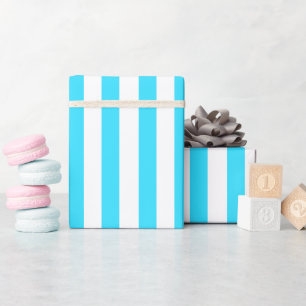 Einfaches frisches Aqua und Weiß Geschenkpapier