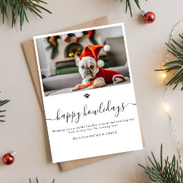 Einfaches Funny Happy Howlidays Pet Hund Foto Feiertagskarte