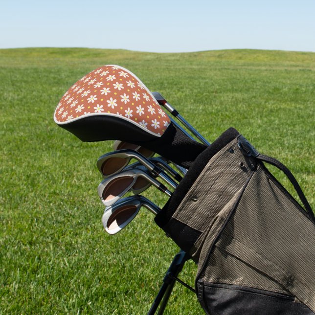 Einfaches Gänseblümchen-Blumenmuster Golf Headcover (In SItu)