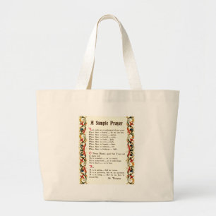 einfaches Gebet durch St Francis von Assisi Jumbo Stoffbeutel
