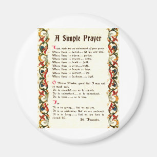 einfaches Gebet durch St Francis von Assisi Magnet
