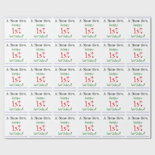 Einfaches Geburtstagspapier zum 1. Geburtstag Geschenkpapier