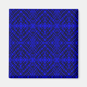 Einfaches Gekritzel Spiegelkachelung Blau Bü Magnet