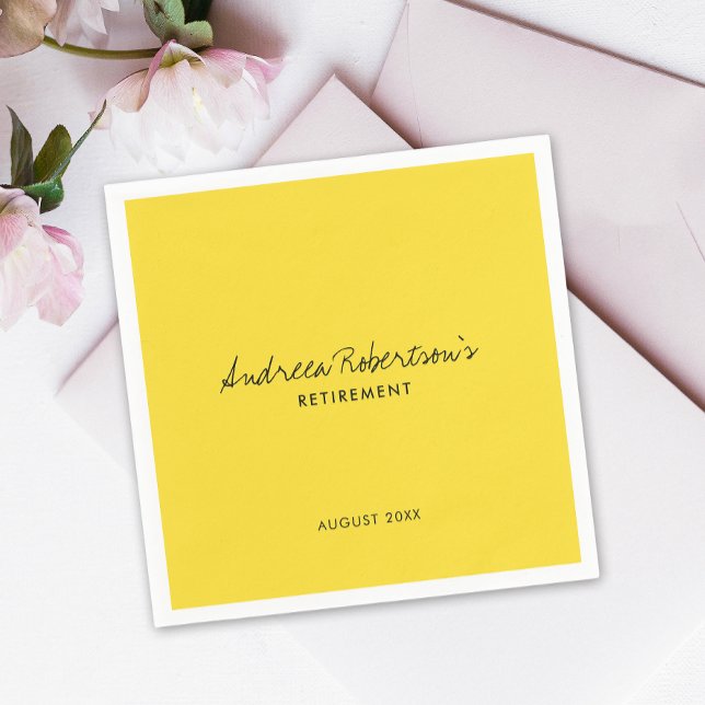 Einfaches Gelb, einfarbig mit moderner Schrift Serviette (Von Creator hochgeladen)