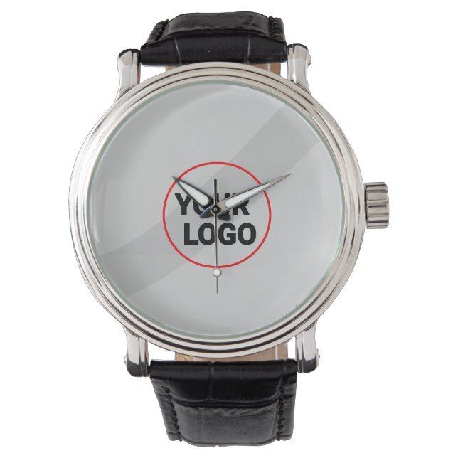 einfaches, gelbblaues Wasserfarbenlogo Armbanduhr (Vorderseite)