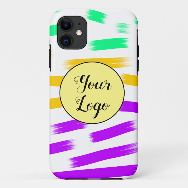 einfaches, gelbblaues Wasserfarbenlogo Case-Mate iPhone Hülle (Rückseite)