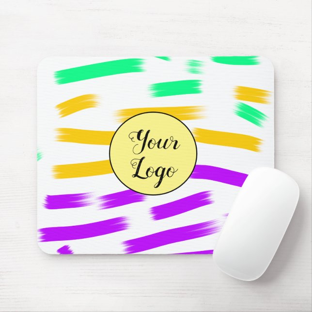 einfaches, gelbblaues Wasserfarbenlogo Mousepad (Mit Mouse)